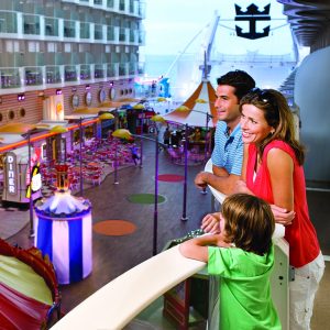 Boardwalk, Balcony, stateroom, Carousel, family, Hispanic, neighborhood, Oasis of the Seas, Allure of the Seas, Oasis Class